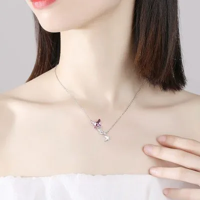 Dây Chuyền Bạc Nữ đính Pha Lê Swarovski Bướm Xinh LILI 972491 3