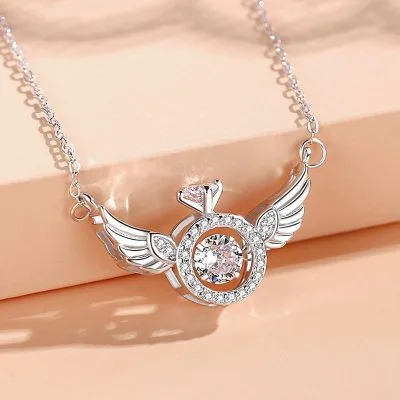 Dây Chuyền Bạc Nữ đôi Cánh Thiên Thần đính đá CZ LILI 471138 3