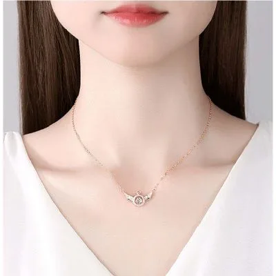 Dây Chuyền Bạc Nữ đôi Cánh Thiên Thần đính đá CZ LILI 471138 8