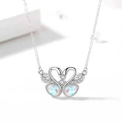 Dây Chuyền Bạc Nữ đôi Thiên Nga đính đá CZ LILI 879835 1