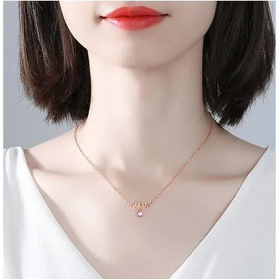 Dây Chuyền Bạc Nữ Hoa Sen đính đá CZ LILI 127959 6