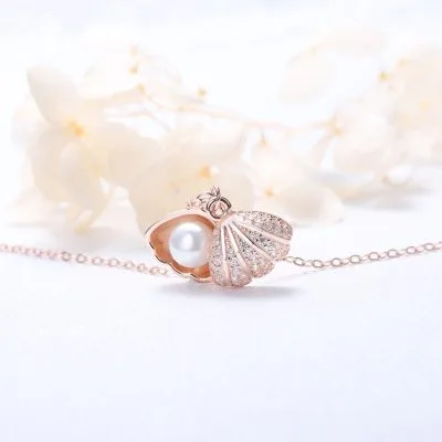 Dây Chuyền Bạc Nữ Mạ Vàng đính Ngọc Trai Saturday LILI 175836 35
