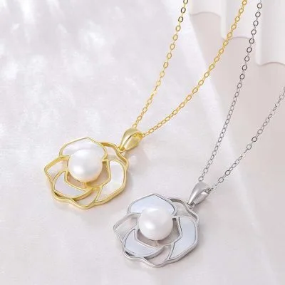 Dây Chuyền Bạc Nữ Ngọc Trai Bông Hoa LILI 342512 3