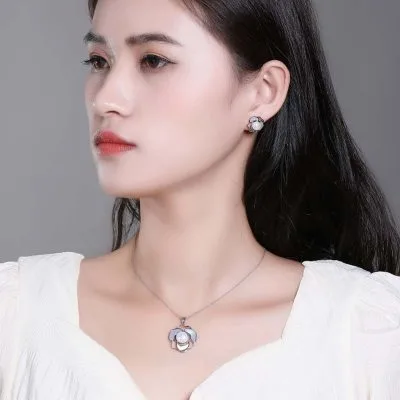 Dây Chuyền Bạc Nữ Ngọc Trai Bông Hoa LILI 342512 5