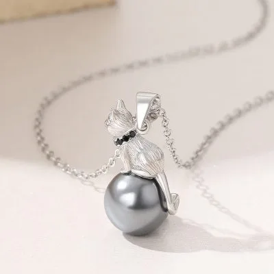 Dây Chuyền Bạc Nữ Ngọc Trai Mèo Nhỏ LILI 834123 3