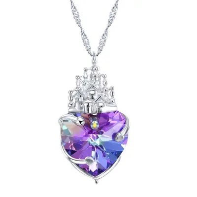 Dây Chuyền Bạc Nữ Trái Tim Pha Lê Lâu đài Tình Yêu LILI 937128 1