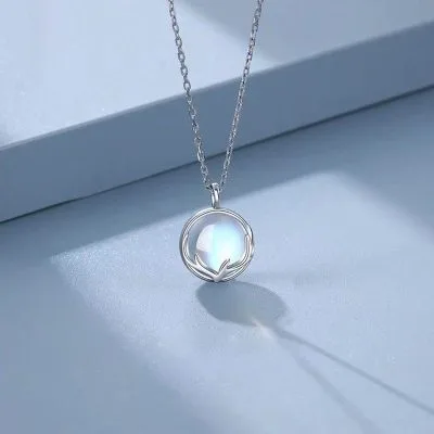 Dây Chuyền Bạc Nữ Tròn Lấp Lánh Pha Lê Aurora LILI 974332 1