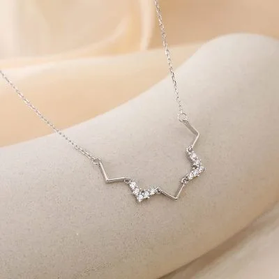 Dây Chuyền Choker Bạc Nữ Gợn Sóng Vuông LILI 993695 3