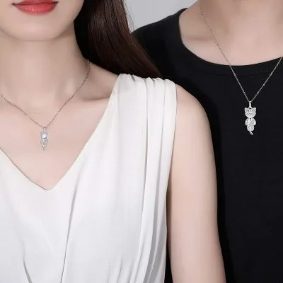 Dây Chuyền đôi Bạc Cặp Mèo Phi Hành Gia LILI 797564 2