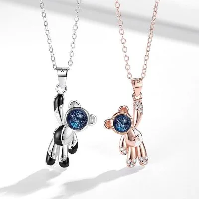 Dây Chuyền đôi Bạc Gấu Phi Hành Gia LILI 856729 1