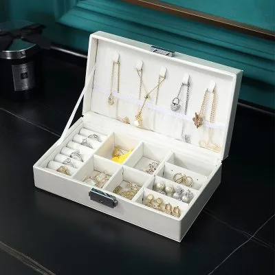 Hộp đựng đồ trang sức nam nữ trang vuông bọc da Calantha LILI_327876_8
