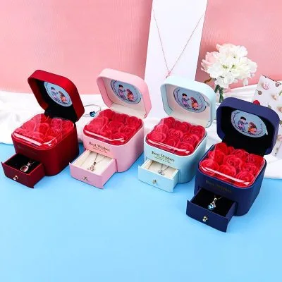 Hộp Quà Tặng đựng đồ Trang Sức Hoa Hồng Sáp Cao Cấp LILI 329659 5