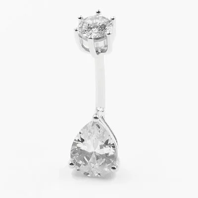 Khuyên rốn bụng bạc nữ đính đá CZ hình giọt nước LILI_655388_4