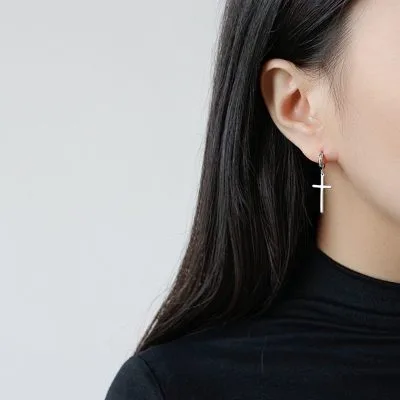 Khuyên Tai Bạc Nữ Thánh Giá Chữ Thập LILI 412899 4