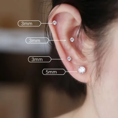 Khuyên Xỏ Bạc Nữ Nam Dùng Cho Mũi, Môi, Tai Helix Lobe Conch… LILI 965964 30