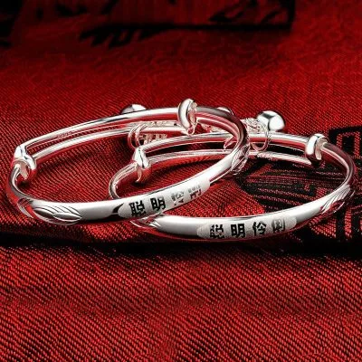 Lắc Tay Bạc Cho Bé Gái Trai Gắn Chuông Mạ Bạch Kim Lucky LILI 186437 11