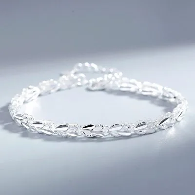 Lắc tay bạc nữ chuỗi trái tim LILI_264461_1
