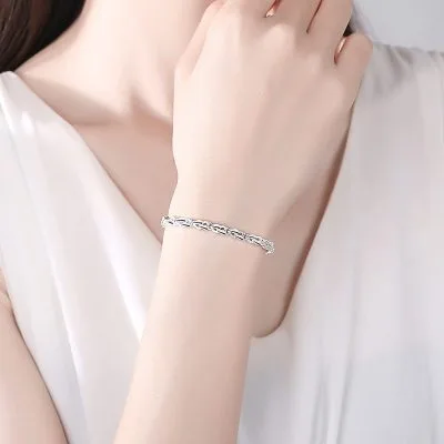 Lắc tay bạc nữ chuỗi trái tim LILI_264461_4