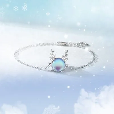 Lắc tay bạc nữ đính đá CZ, pha lê Aurora tuần lộc LILI_948375_7