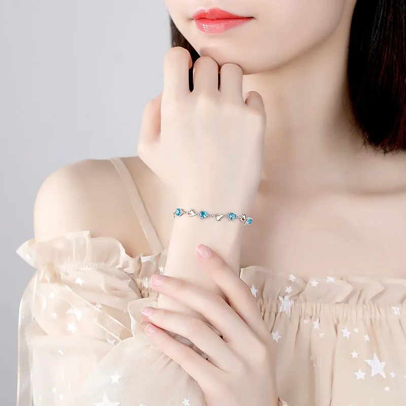Lắc Tay Bạc Nữ Mạ Bạch Kim đính đá CZ LILI 276753 10