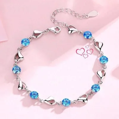 Lắc Tay Bạc Nữ Mạ Bạch Kim đính đá CZ LILI 276753 12