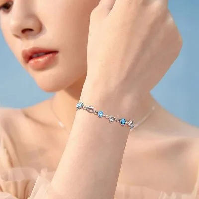 Lắc Tay Bạc Nữ Mạ Bạch Kim đính đá CZ LILI 276753 15