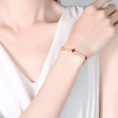 Lắc tay bạc nữ mạ vàng cỏ 4 lá Lucky Day LILI_527629_2