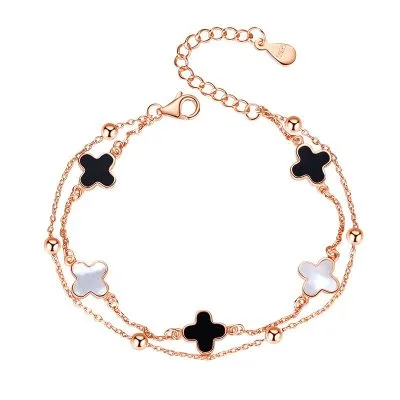 Lắc tay bạc nữ mạ vàng cỏ 4 lá Lucky Day LILI_527629_3