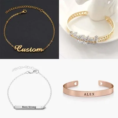 Lắc Tay, Lắc Chân Bạc Nữ Cho Bé Khắc Tên Chữ Cái Hình ảnh Theo Yêu Cầu LILI 316124 5
