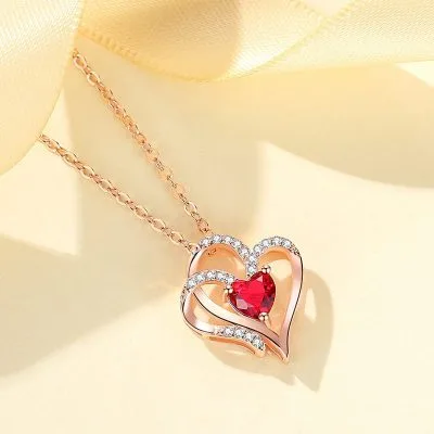 Mặt Dây Chuyền Bạc Nữ 2 Trái Tim Ghép đôi LILI 763116 3