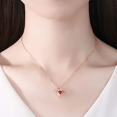 Mặt Dây Chuyền Bạc Nữ 2 Trái Tim Ghép đôi LILI 763116 4