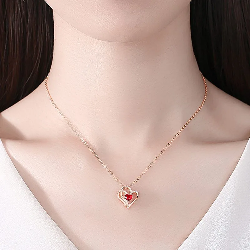 Mặt Dây Chuyền Bạc Nữ 2 Trái Tim Ghép đôi LILI 763116 4