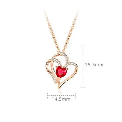 Mặt Dây Chuyền Bạc Nữ 2 Trái Tim Ghép đôi LILI 763116 7