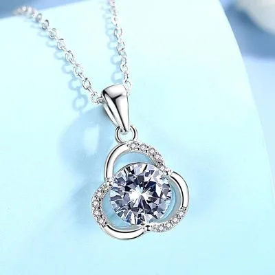 Mặt Dây Chuyền Bạc Nữ đính đá CZ Cỏ 3 Lá LILI 273818 1