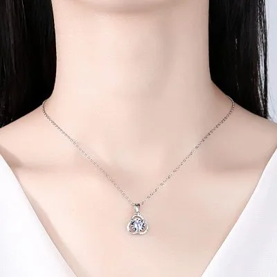 Mặt Dây Chuyền Bạc Nữ đính đá CZ Cỏ 3 Lá LILI 273818 4