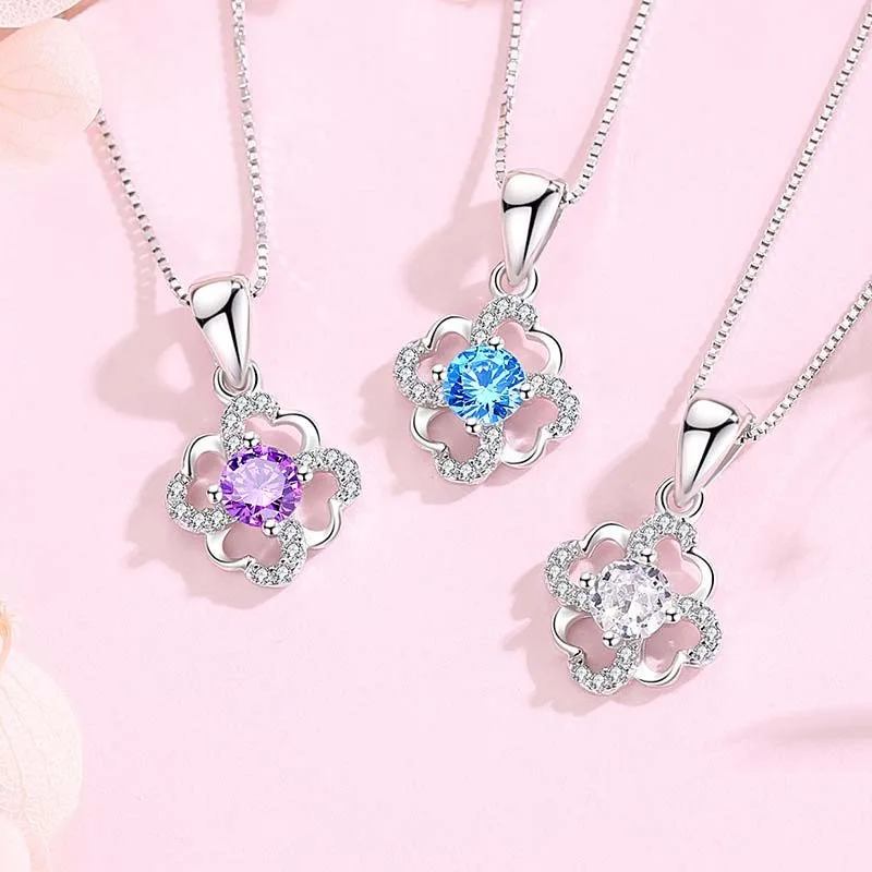 Mặt Dây Chuyền Bạc Nữ đính đá CZ Cỏ 4 Lá Trái Tim Tình Yêu LILI 732378 1