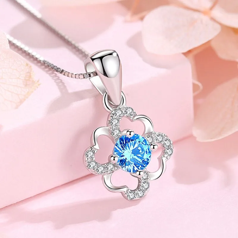Mặt Dây Chuyền Bạc Nữ đính đá CZ Cỏ 4 Lá Trái Tim Tình Yêu LILI 732378 3