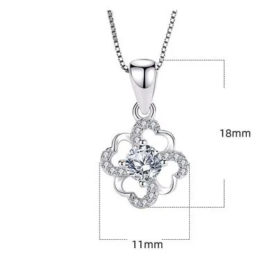 Mặt Dây Chuyền Bạc Nữ đính đá CZ Cỏ 4 Lá Trái Tim Tình Yêu LILI 732378 6