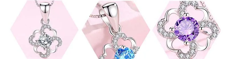 Mặt Dây Chuyền Bạc Nữ đính đá CZ Cỏ 4 Lá Trái Tim Tình Yêu LILI 732378 7