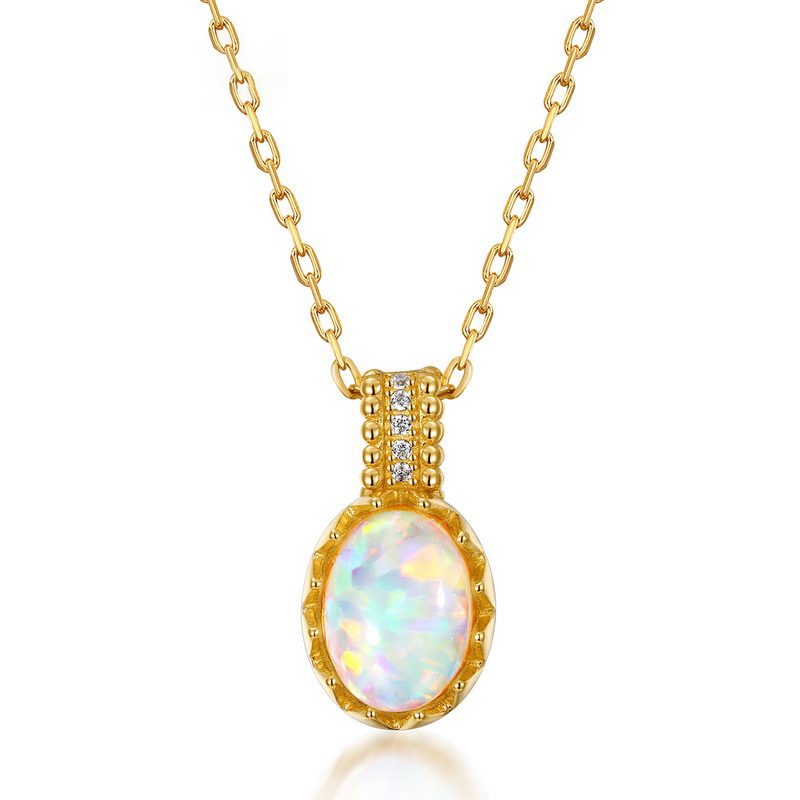 Mặt Dây Chuyền Bạc Nữ đính đá Opal Quả Trứng LILI 473937 1