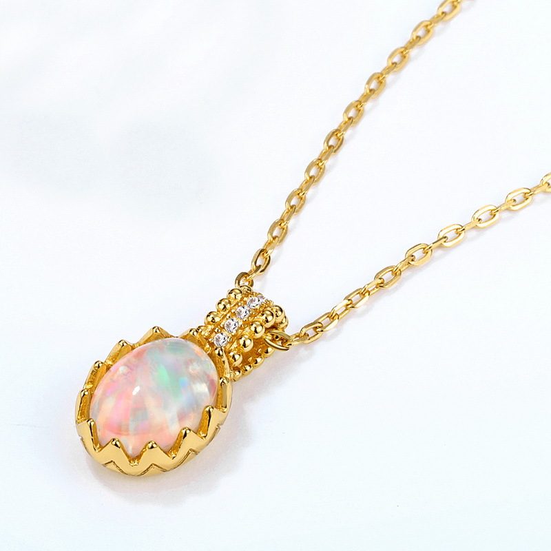 Mặt Dây Chuyền Bạc Nữ đính đá Opal Quả Trứng LILI 473937 5