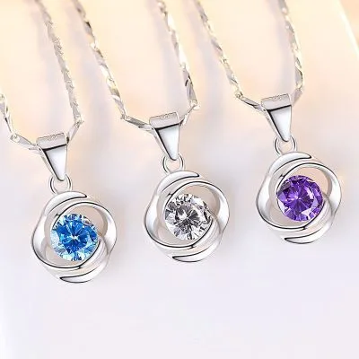 Mặt Dây Chuyền Bạc Nữ Hoa Hồng Tình Yêu đính đá CZ LILI 357949 1