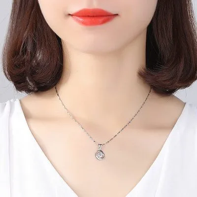 Mặt Dây Chuyền Bạc Nữ Hoa Hồng Tình Yêu đính đá CZ LILI 357949 4