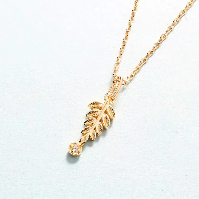 Mặt Dây Chuyền Bạc Nữ Mạ Vàng đính đá Cành Ô Liu LILI 938851 1