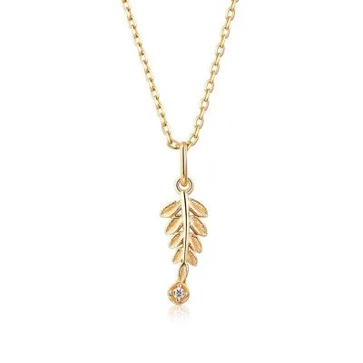 Mặt Dây Chuyền Bạc Nữ Mạ Vàng đính đá Cành Ô Liu LILI 938851 2