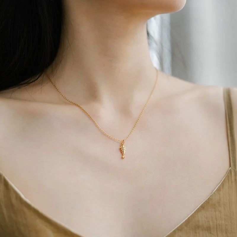 Mặt Dây Chuyền Bạc Nữ Mạ Vàng đính đá Cành Ô Liu LILI 938851 5