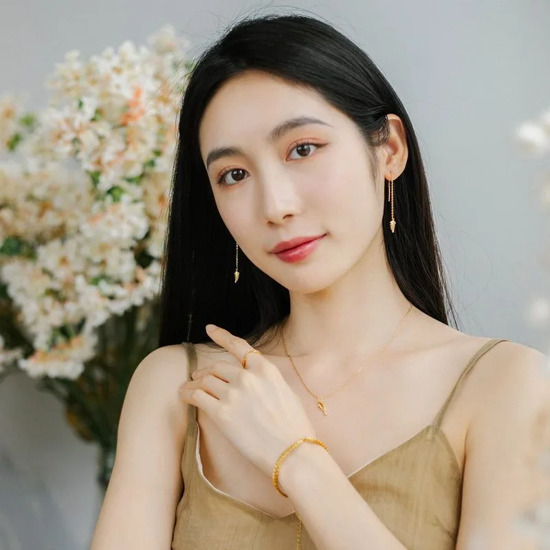 Mặt Dây Chuyền Bạc Nữ Mạ Vàng đính đá Cành Ô Liu LILI 938851 6