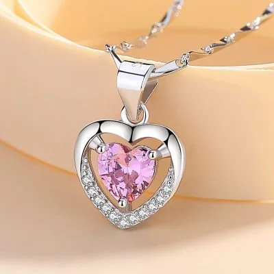Mặt Dây Chuyền Bạc Nữ Trái Tim đính đá CZ LILI 637225 2
