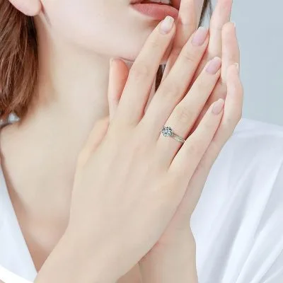 NHẪN BẠC NỮ ĐÍNH KIM CƯƠNG MOISSANITE POWER LILI 563524 22