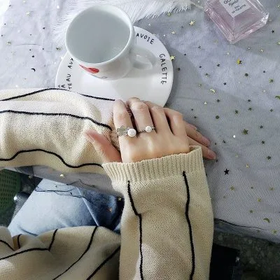 Nhẫn Bạc Nữ Hoa Mai Cách điệu đính Ngọc Trai LILI 517248 2